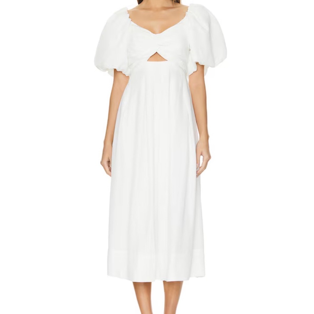 ASTR White Puff Sleeve Dress